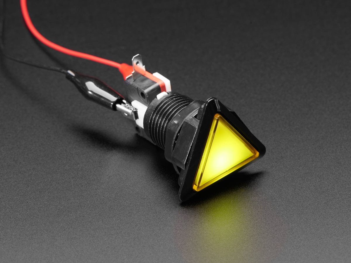 LED Illuminated Triangle Pushbutton A.K.A 1960s Sci-Fi Buttons (Yellow) by The Pi Hut - The Pi Hut