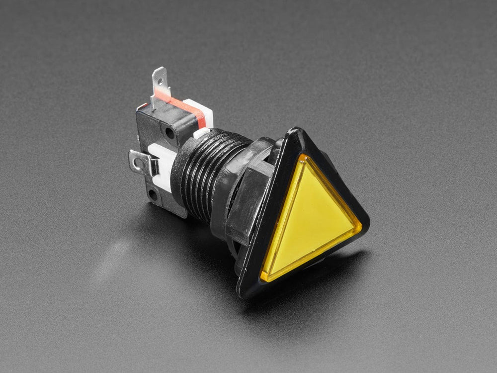 LED Illuminated Triangle Pushbutton A.K.A 1960s Sci-Fi Buttons (Yellow) by The Pi Hut - The Pi Hut