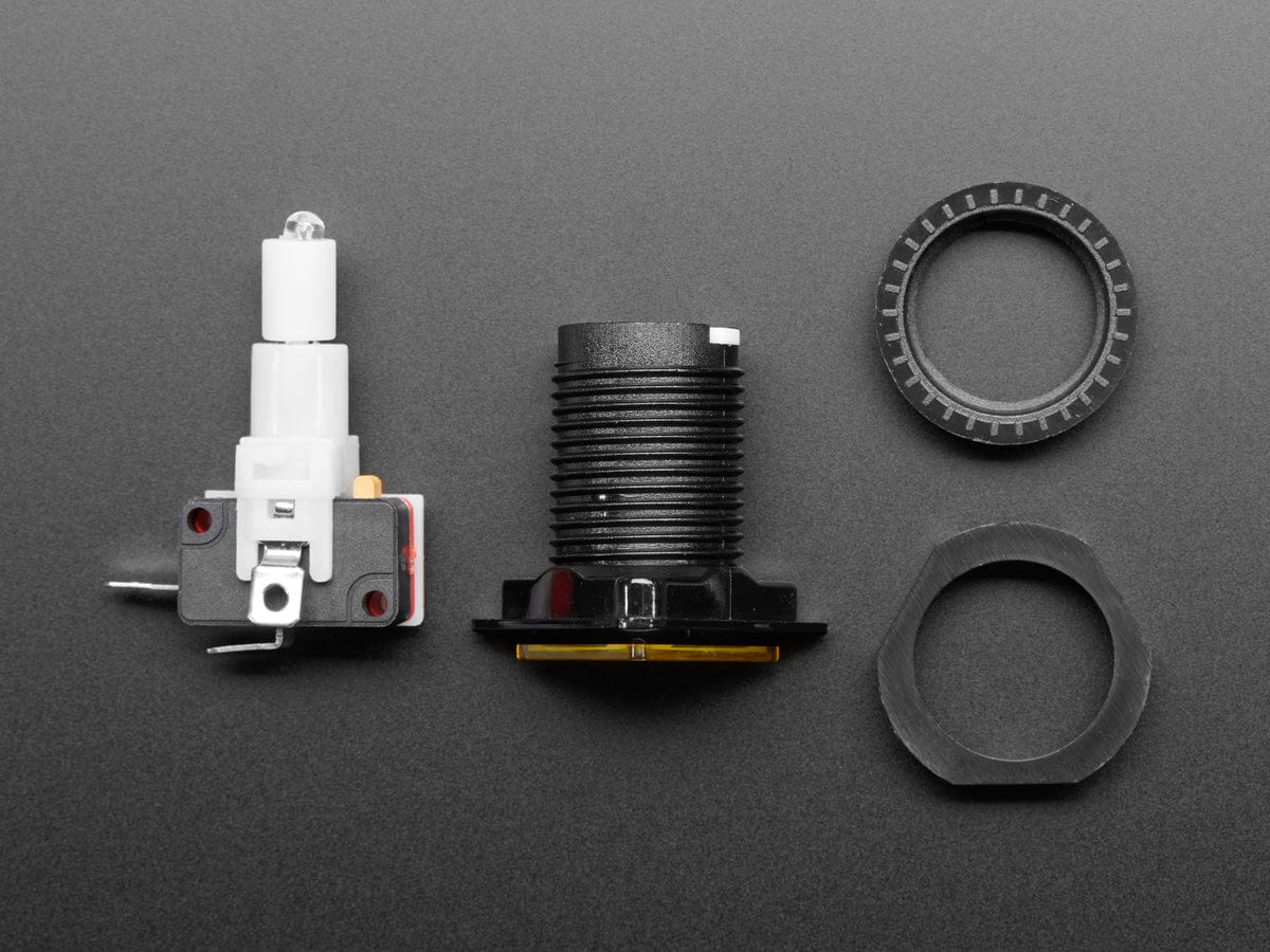 LED Illuminated Triangle Pushbutton A.K.A 1960s Sci-Fi Buttons (Yellow) by The Pi Hut - The Pi Hut