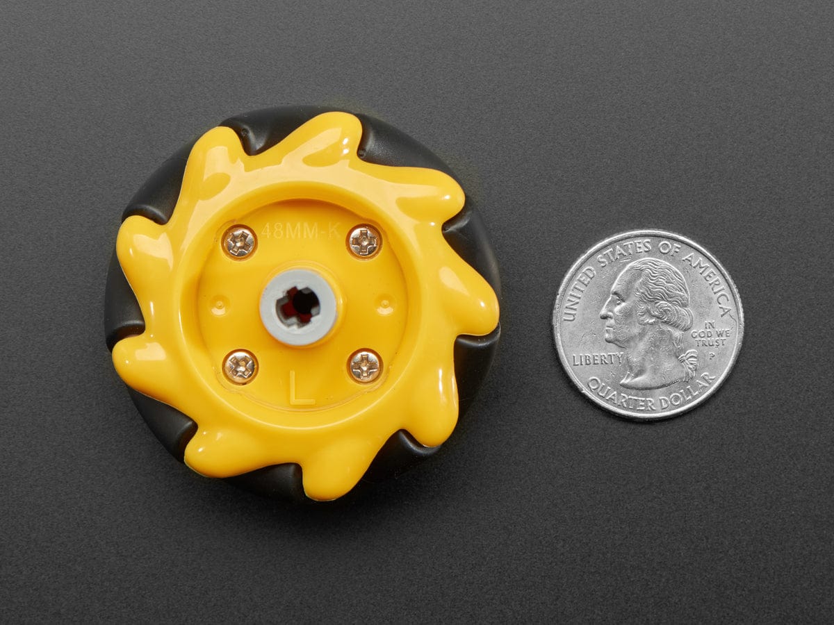 Left Mecanum Wheel - 48mm Diameter - TT Motor or Cross Axle by The Pi Hut - The Pi Hut