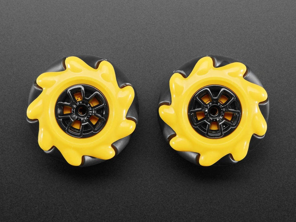 Left & Right Mecanum Wheel Pair - 48mm Diameter (TT Motor or Cross Axle (2-pack)) by The Pi Hut - The Pi Hut