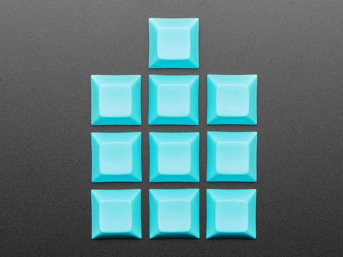 Light Blue DSA Keycaps for MX Compatible Switches - 10 pack by The Pi Hut - The Pi Hut
