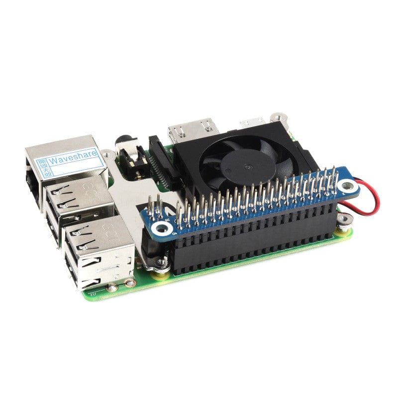 Low-Profile Cooling Fan & Bracket for Raspberry Pi 4 by Waveshare - The Pi Hut
