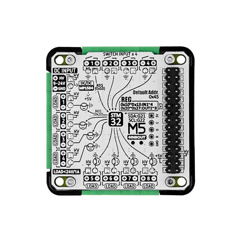 M5Stack 4IN8OUT Multi-channel DC Drive Module (STM32F030) by M5Stack - The Pi Hut