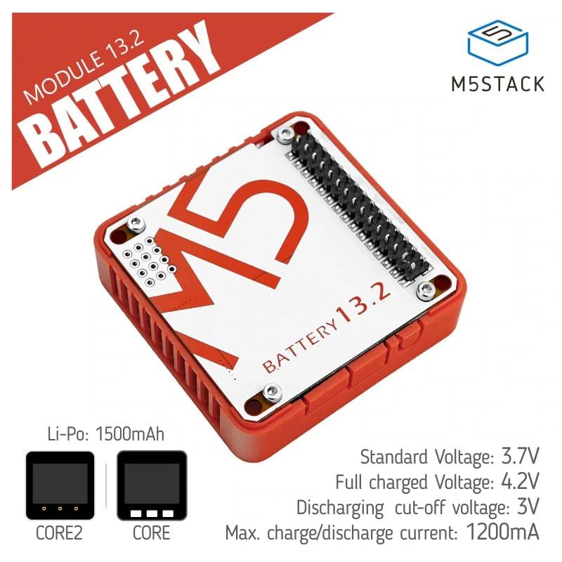 M5Stack Battery Module 13.2 (1500mAh) by M5Stack - The Pi Hut