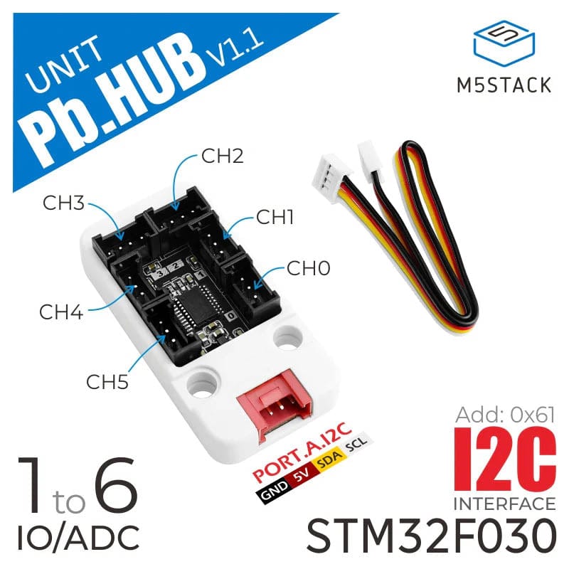 M5Stack I/O Hub 1 to 6 Expansion Unit (STM32F0) by M5Stack - The Pi Hut
