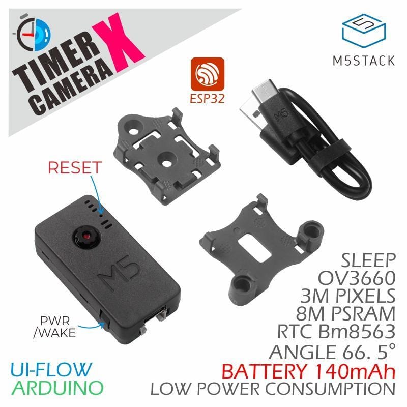 M5Stack Timer Camera X (OV3660, ESP32, PSRAM) by M5Stack - The Pi Hut