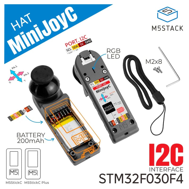 M5StickC Mini JoyC HAT (STM32F030) by M5Stack - The Pi Hut
