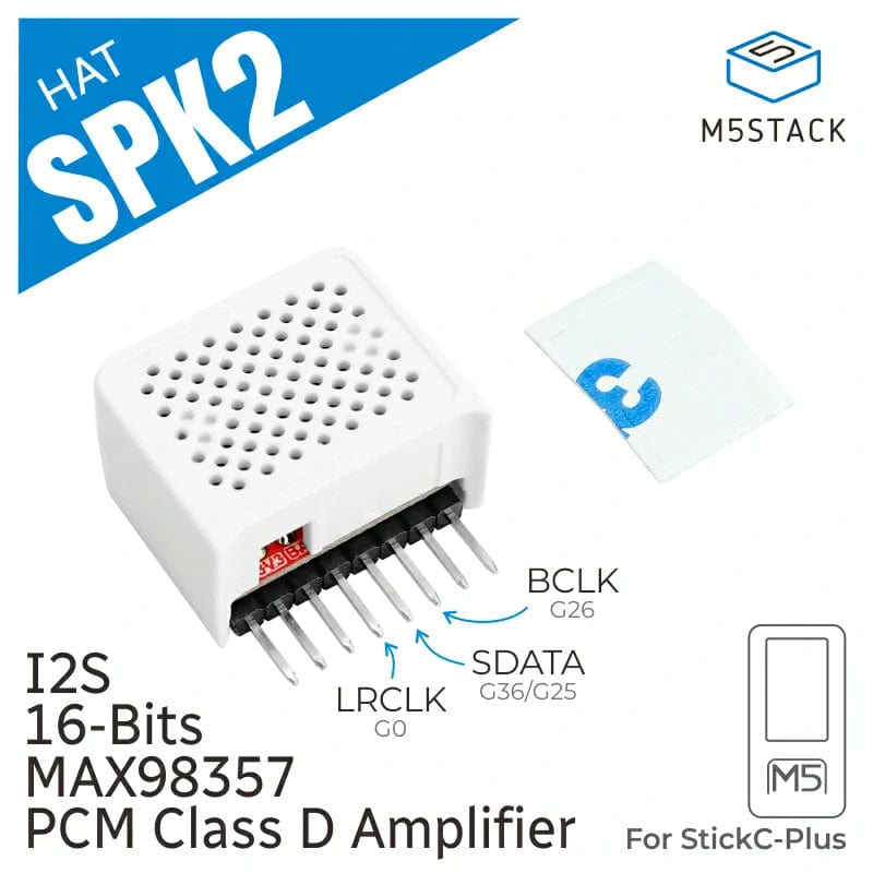 M5StickCPLUS Speaker 2 Hat (MAX98357) - The Pi Hut