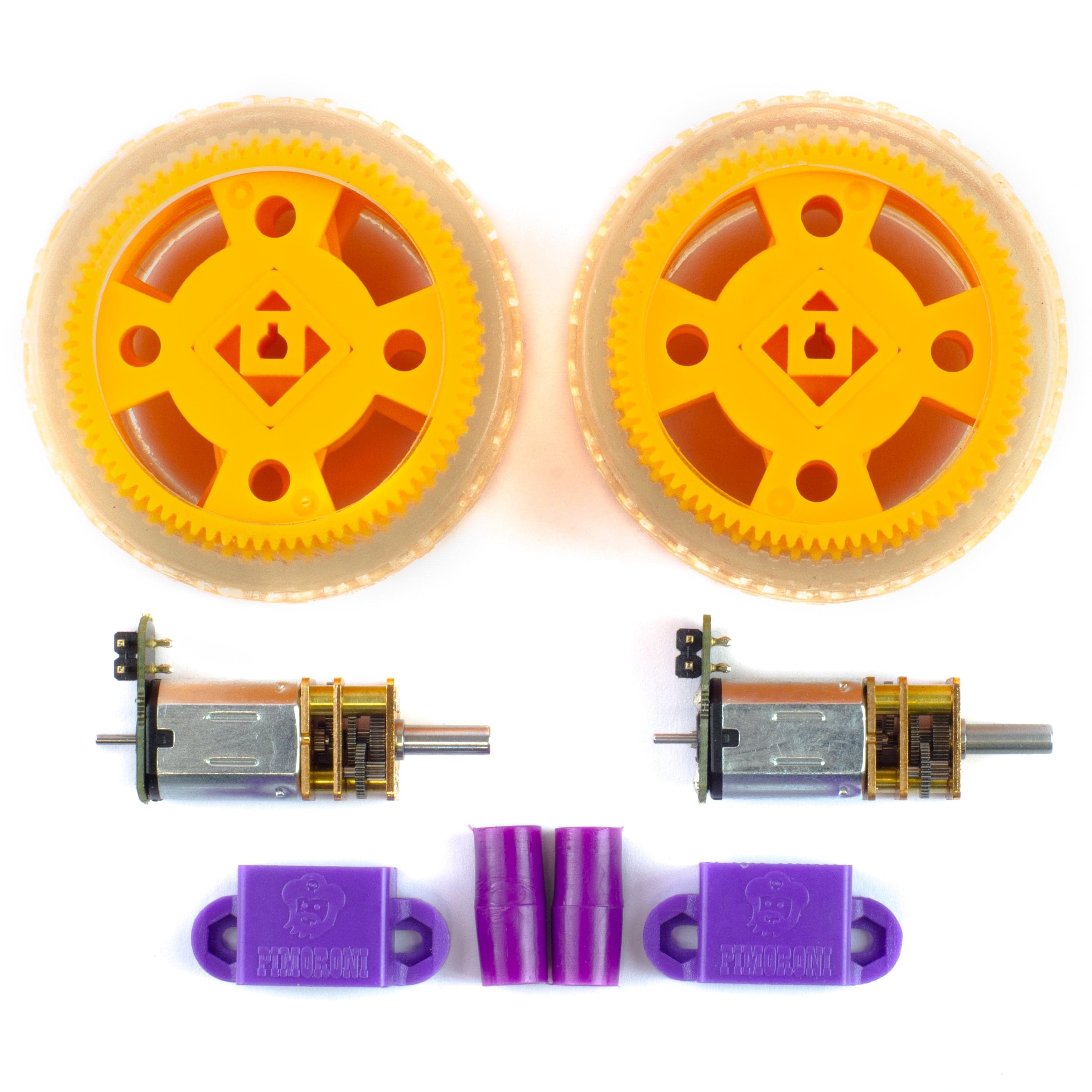 Maker Essentials - Micro-motors & Grippy Wheels by Pimoroni - The Pi Hut