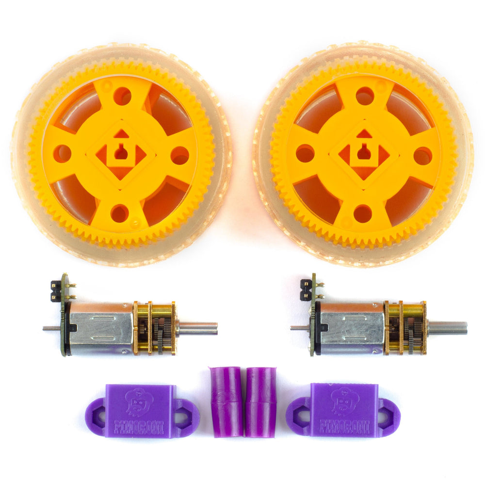 Maker Essentials - Micro-motors & Grippy Wheels by Pimoroni - The Pi Hut