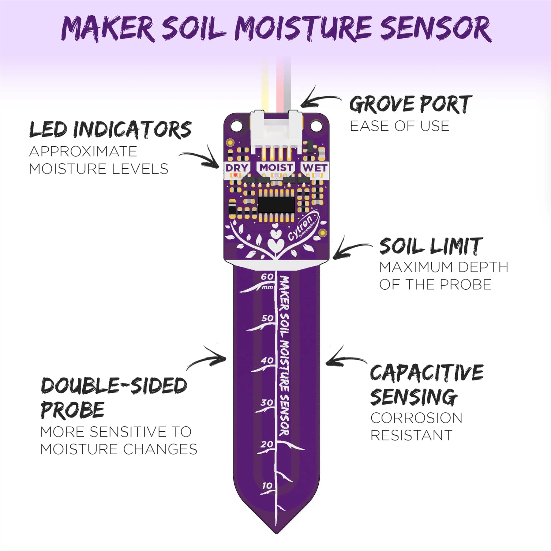 Maker Soil Moisture Sensor (Capacitive) by Cytron - The Pi Hut