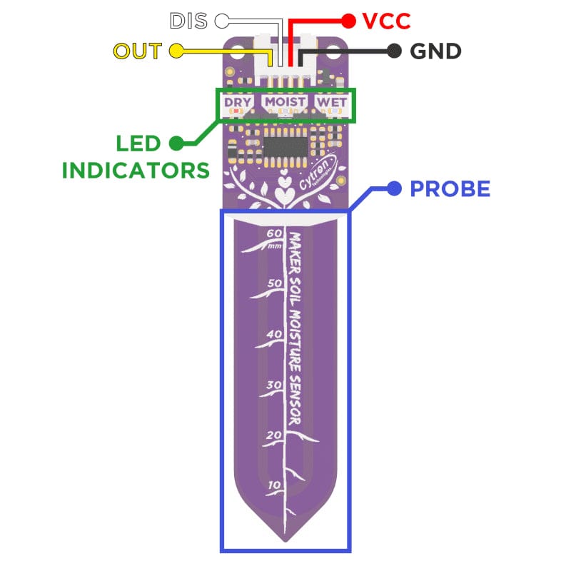 Maker Soil Moisture Sensor (Capacitive) by Cytron - The Pi Hut