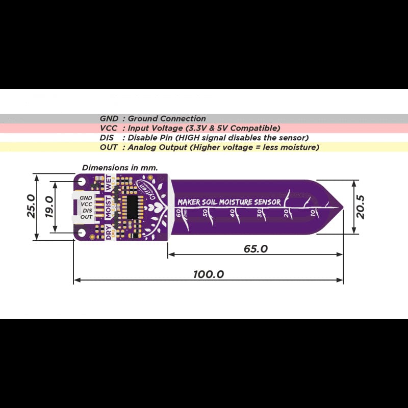Maker Soil Moisture Sensor (Capacitive) by Cytron - The Pi Hut