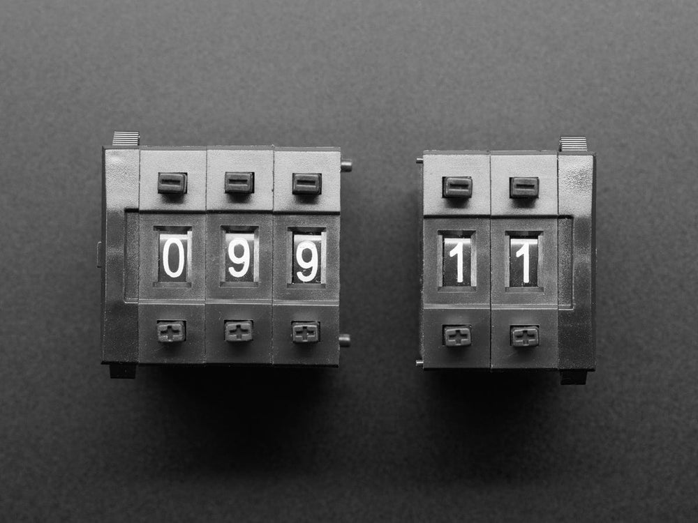 Mechanical Decade Counters - Large Size - Pack of 5 by The Pi Hut - The Pi Hut