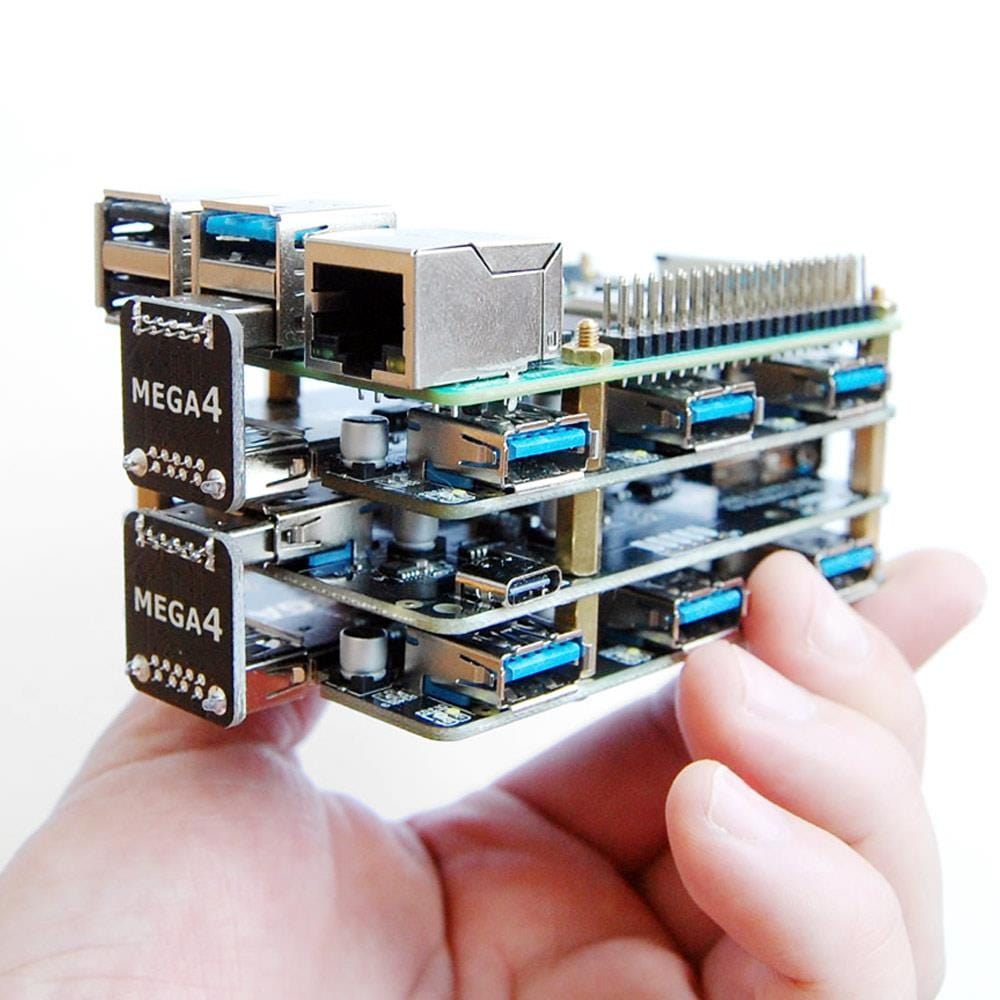 MEGA4 - 4-Port USB 3.1 PPPS Hub for Raspberry Pi 4 by UUGear - The Pi Hut