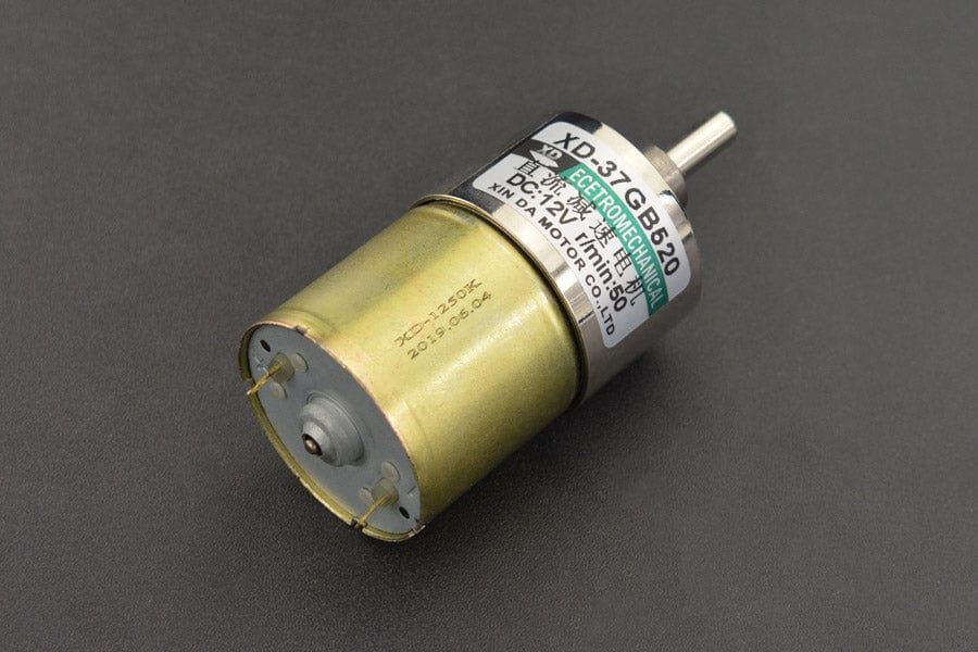 Metal DC Geared Motor - 12V 50RPM 26kg.cm by The Pi Hut - The Pi Hut