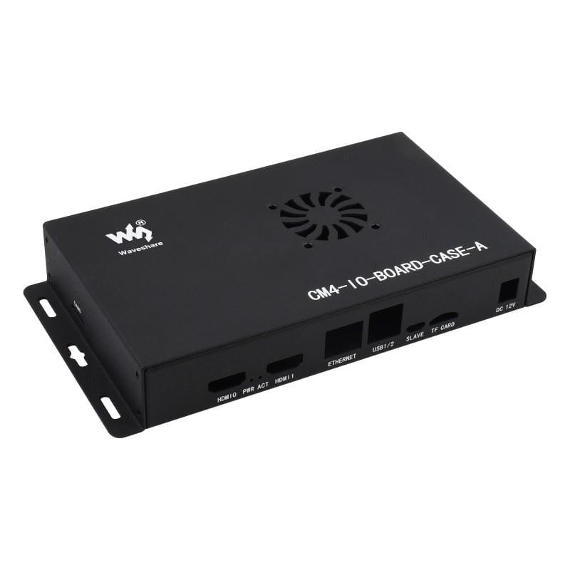 Metal Enclosure for Compute Module 4 IO Board (with Cooling Fan) by Waveshare - The Pi Hut