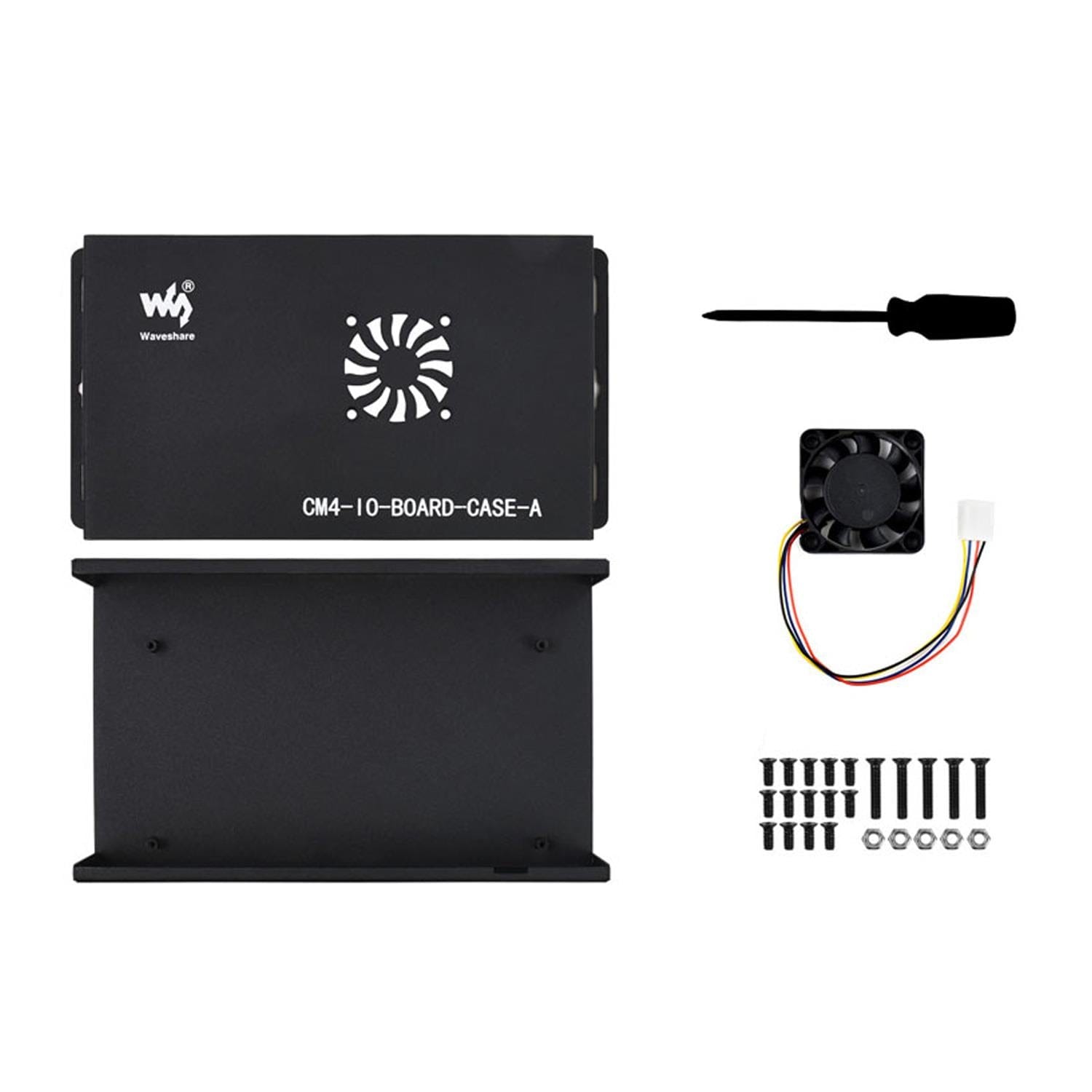 Metal Enclosure for Compute Module 4 IO Board (with Cooling Fan) by Waveshare - The Pi Hut