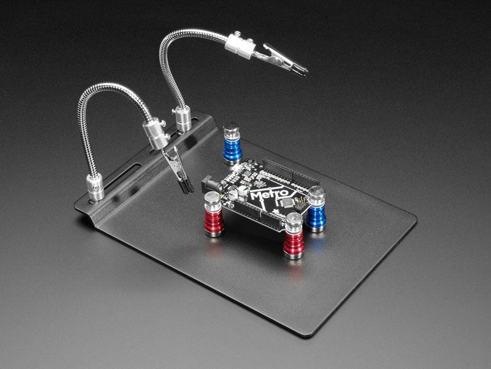Metal Rework Station Stand with Two Clips and Four PCB Holders by The Pi Hut - The Pi Hut