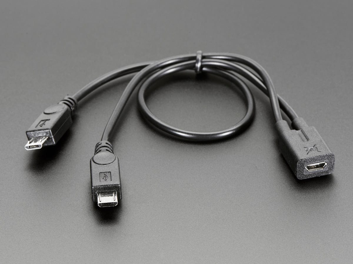 Micro B USB 2-Way Y Splitter Cable by The Pi Hut - The Pi Hut