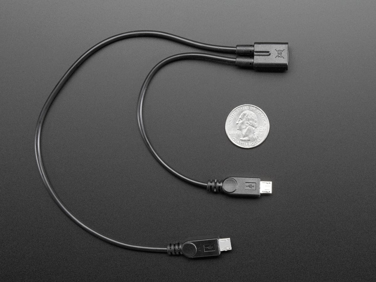 Micro B USB 2-Way Y Splitter Cable by The Pi Hut - The Pi Hut