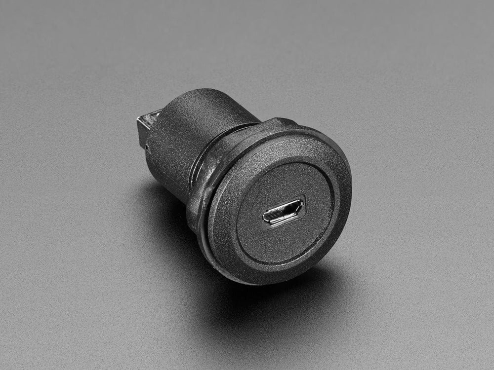 Micro USB B Jack to USB A Plug Round Panel Mount Adapter - The Pi Hut