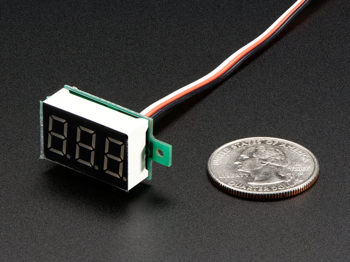 Mini 3-wire Volt Meter (0 - 99.9VDC) by The Pi Hut - The Pi Hut