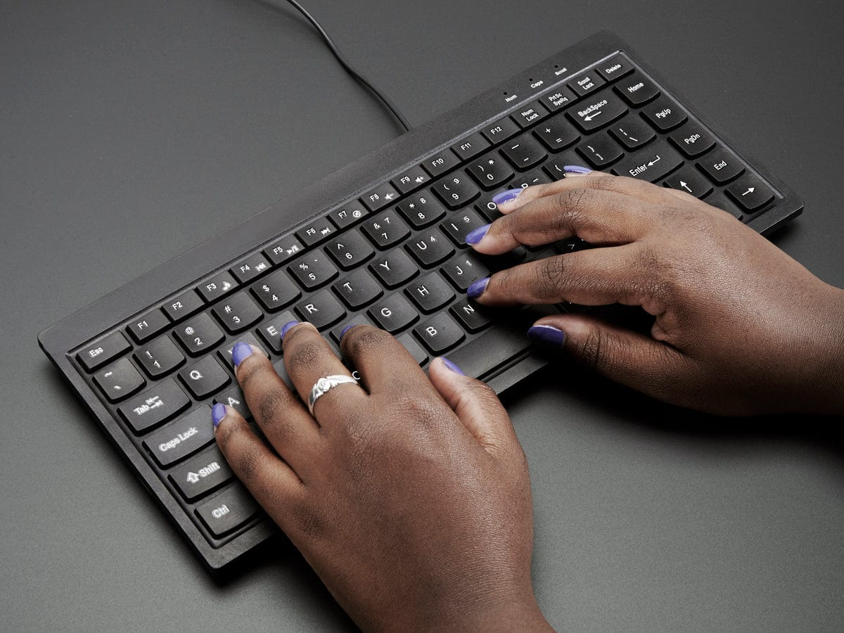 Mini Chiclet Keyboard - USB Wired - Black by The Pi Hut - The Pi Hut