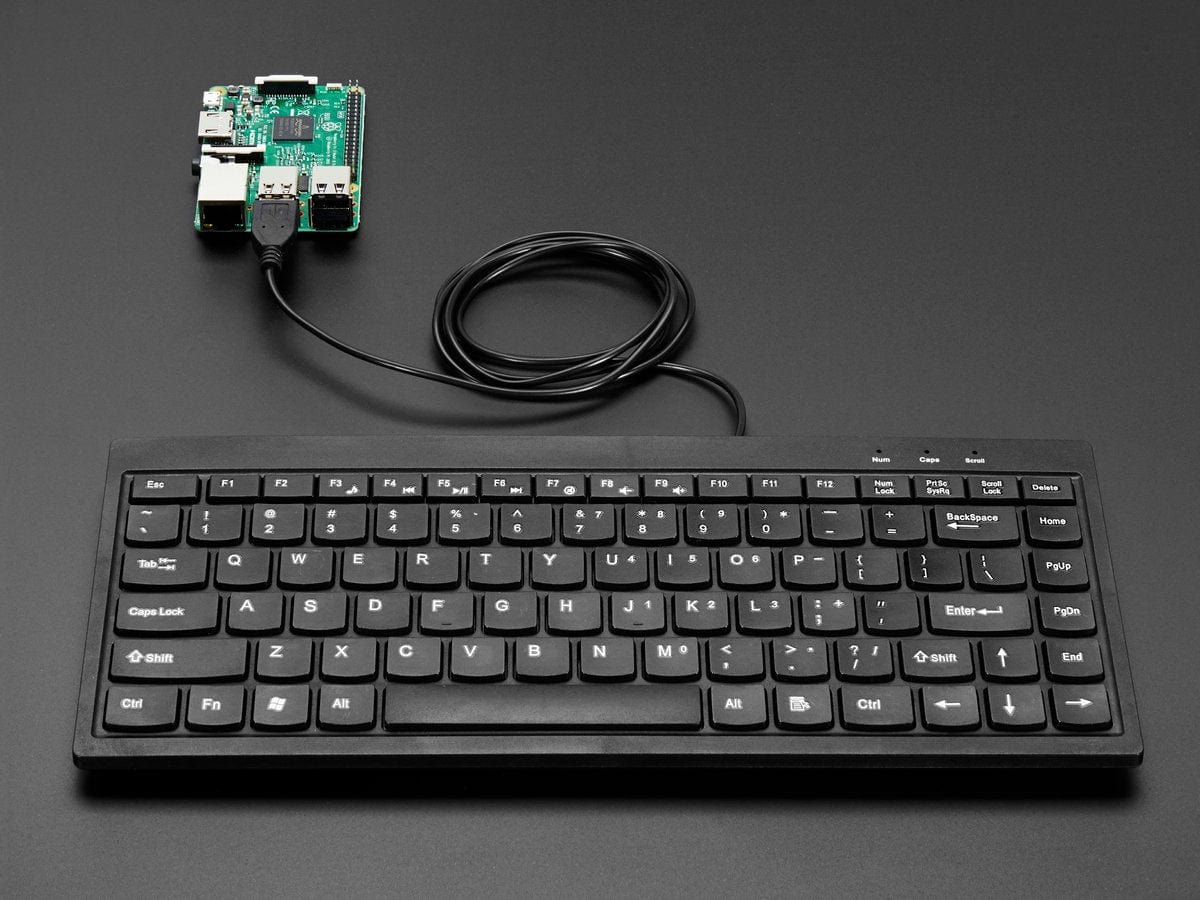 Mini Chiclet Keyboard - USB Wired - Black by The Pi Hut - The Pi Hut