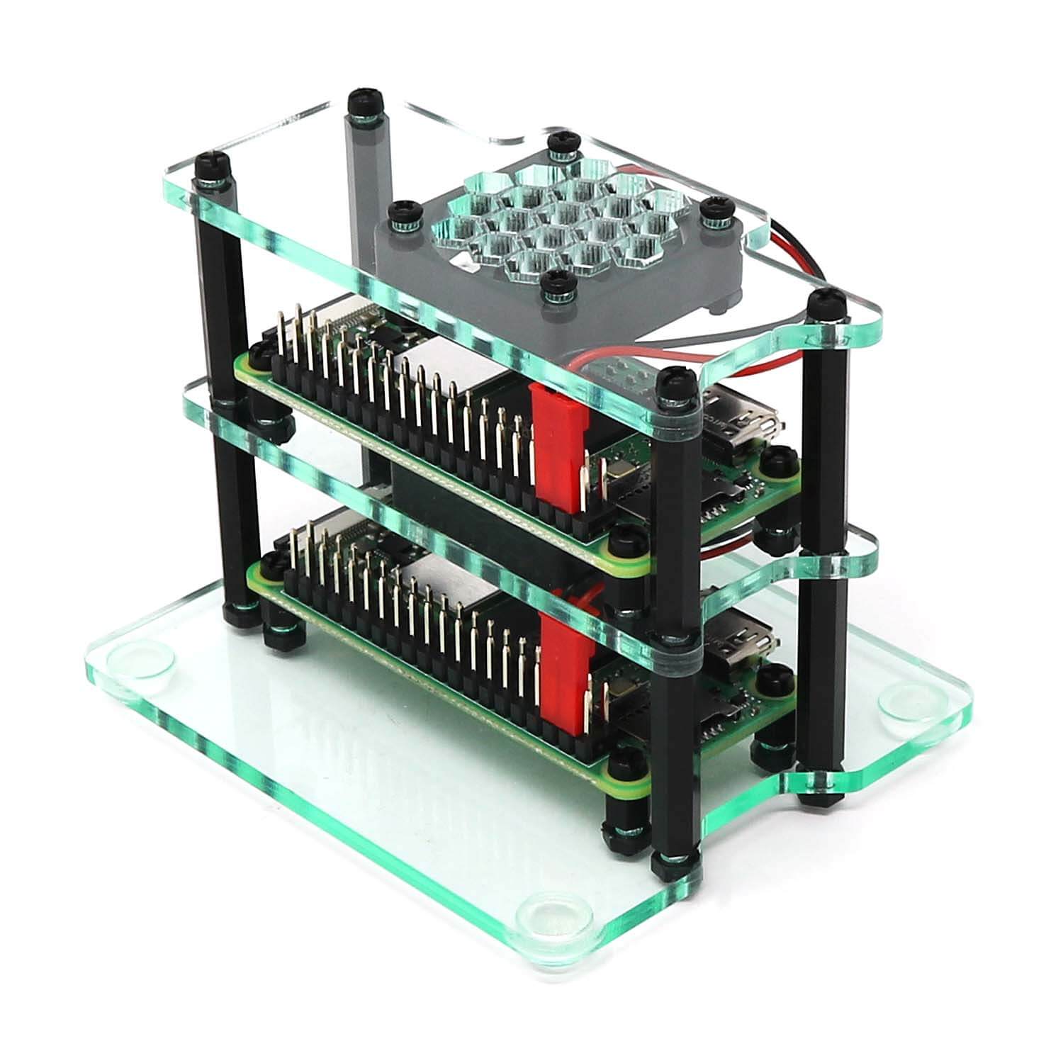 Mini Cluster Case for Raspberry Pi Zero 2 (with Fans) by The Pi Hut - The Pi Hut