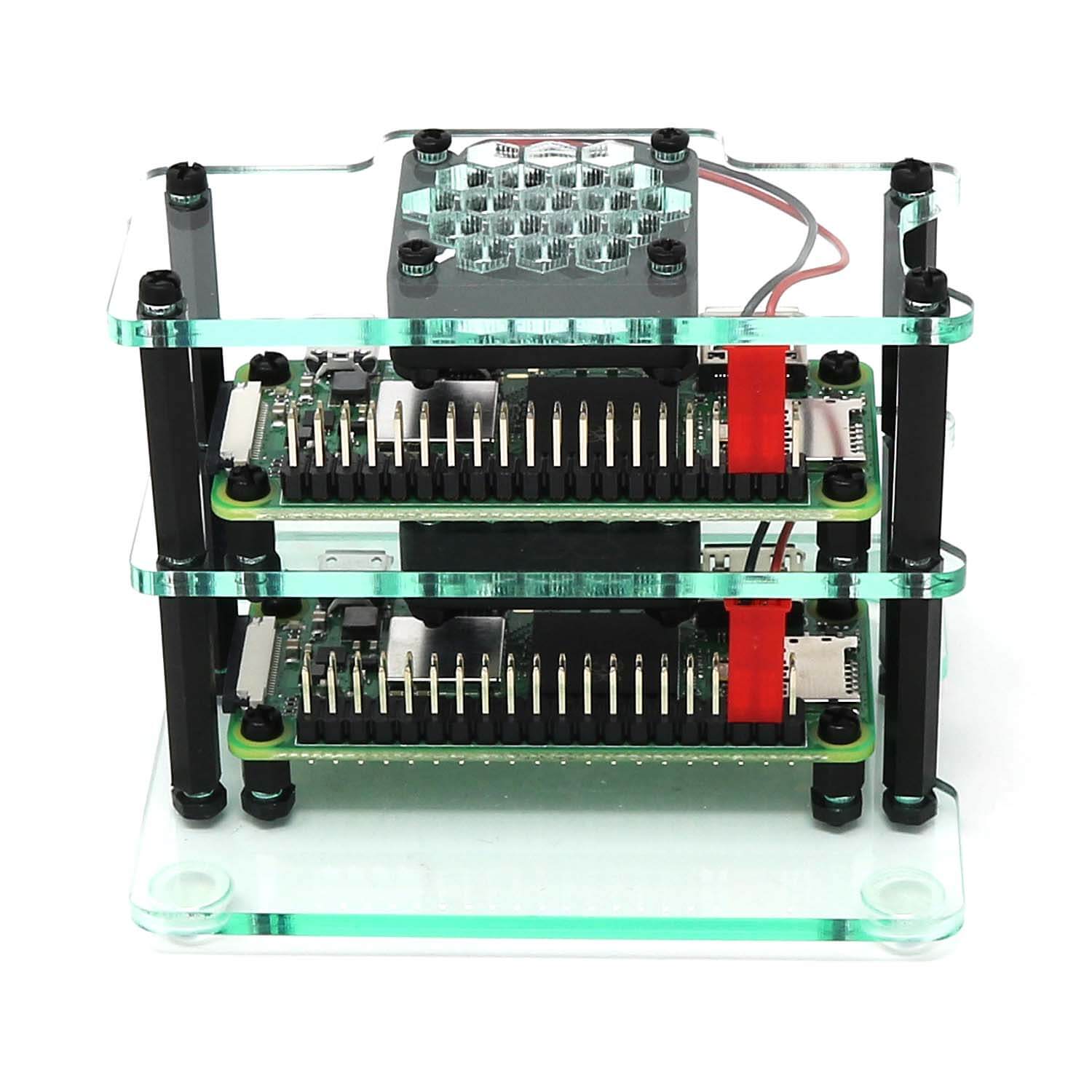 Mini Cluster Case for Raspberry Pi Zero 2 (with Fans) by The Pi Hut - The Pi Hut