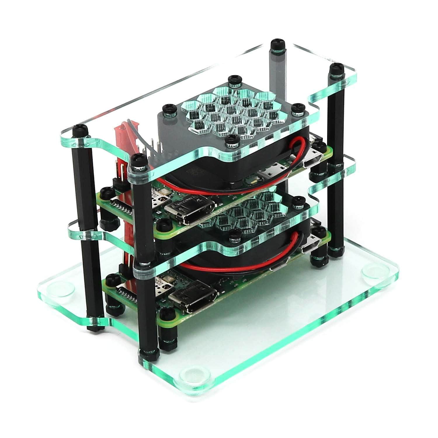 Mini Cluster Case for Raspberry Pi Zero 2 (with Fans) by The Pi Hut - The Pi Hut