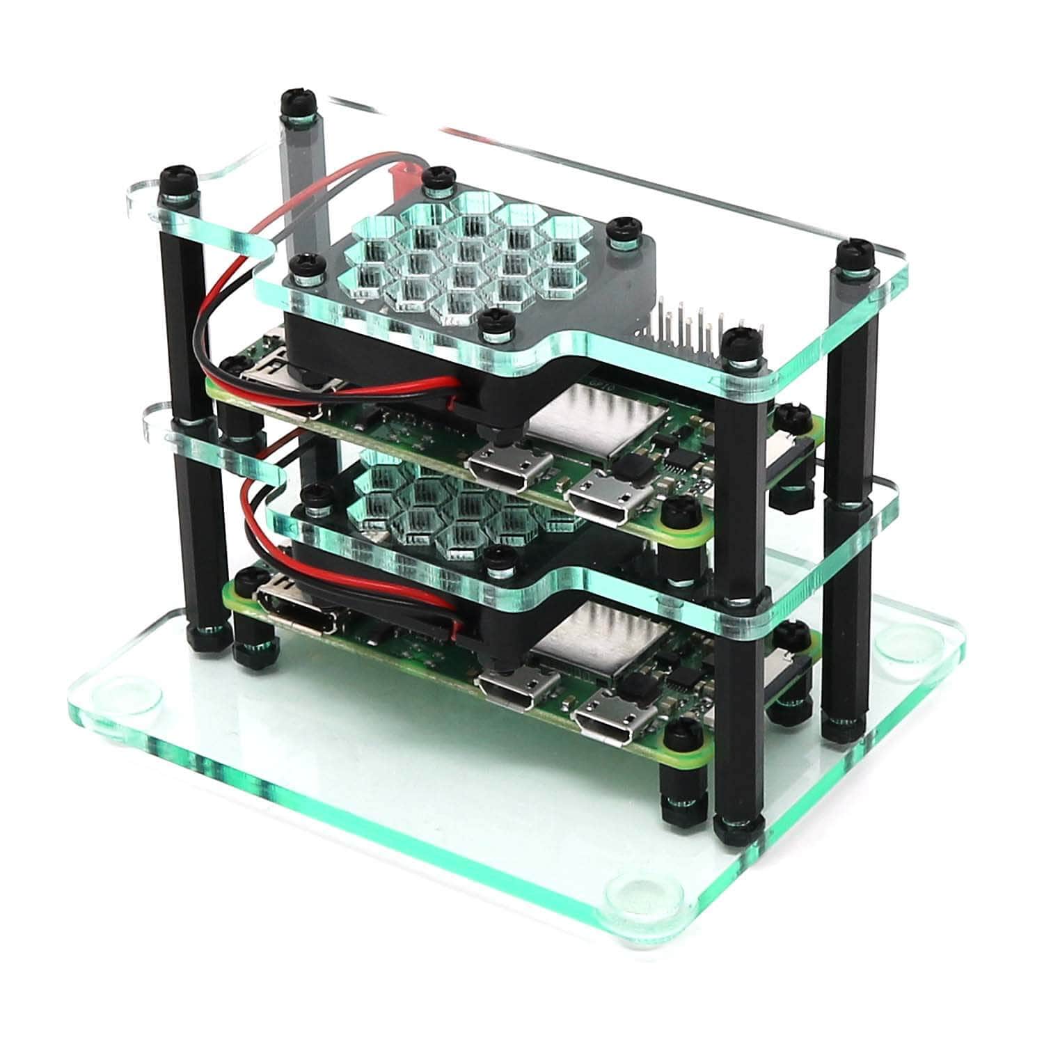 Mini Cluster Case for Raspberry Pi Zero 2 (with Fans) by The Pi Hut - The Pi Hut