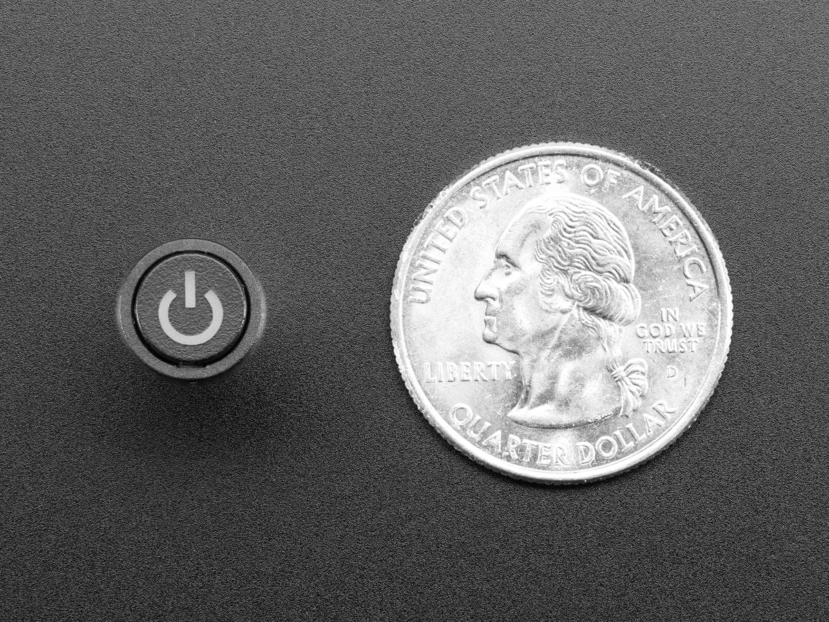 Mini Illuminated Momentary Pushbutton - Red Power Symbol by The Pi Hut - The Pi Hut