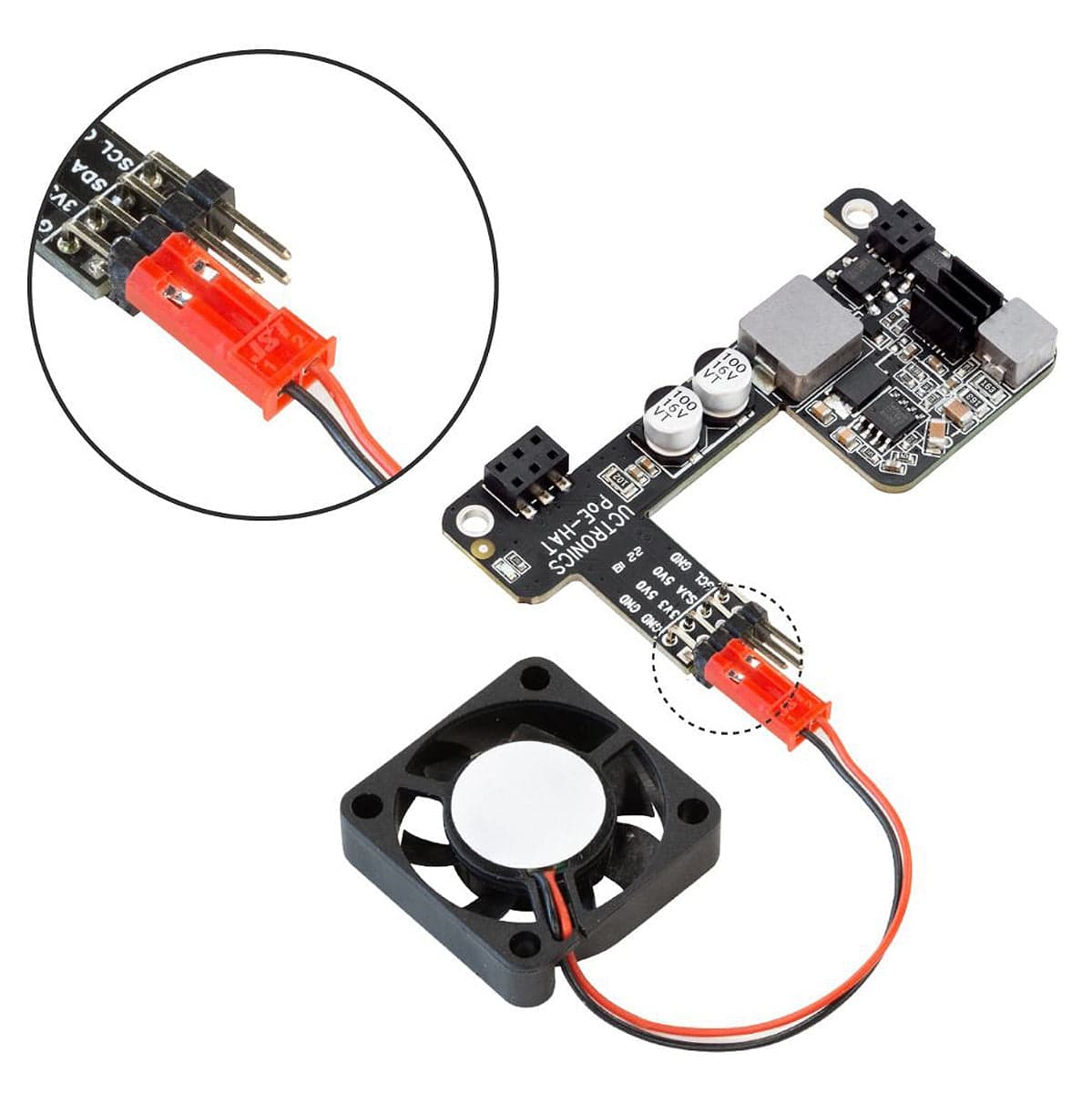 Mini Power over Ethernet (PoE) HAT for Raspberry Pi 4 - No Fan by Uctronics - The Pi Hut