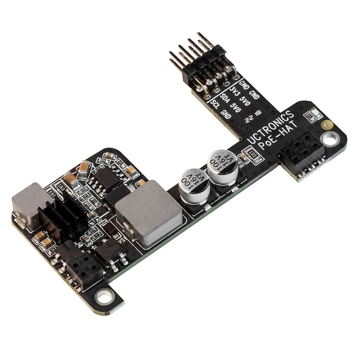 Mini Power over Ethernet (PoE) HAT for Raspberry Pi 4 - No Fan by Uctronics - The Pi Hut