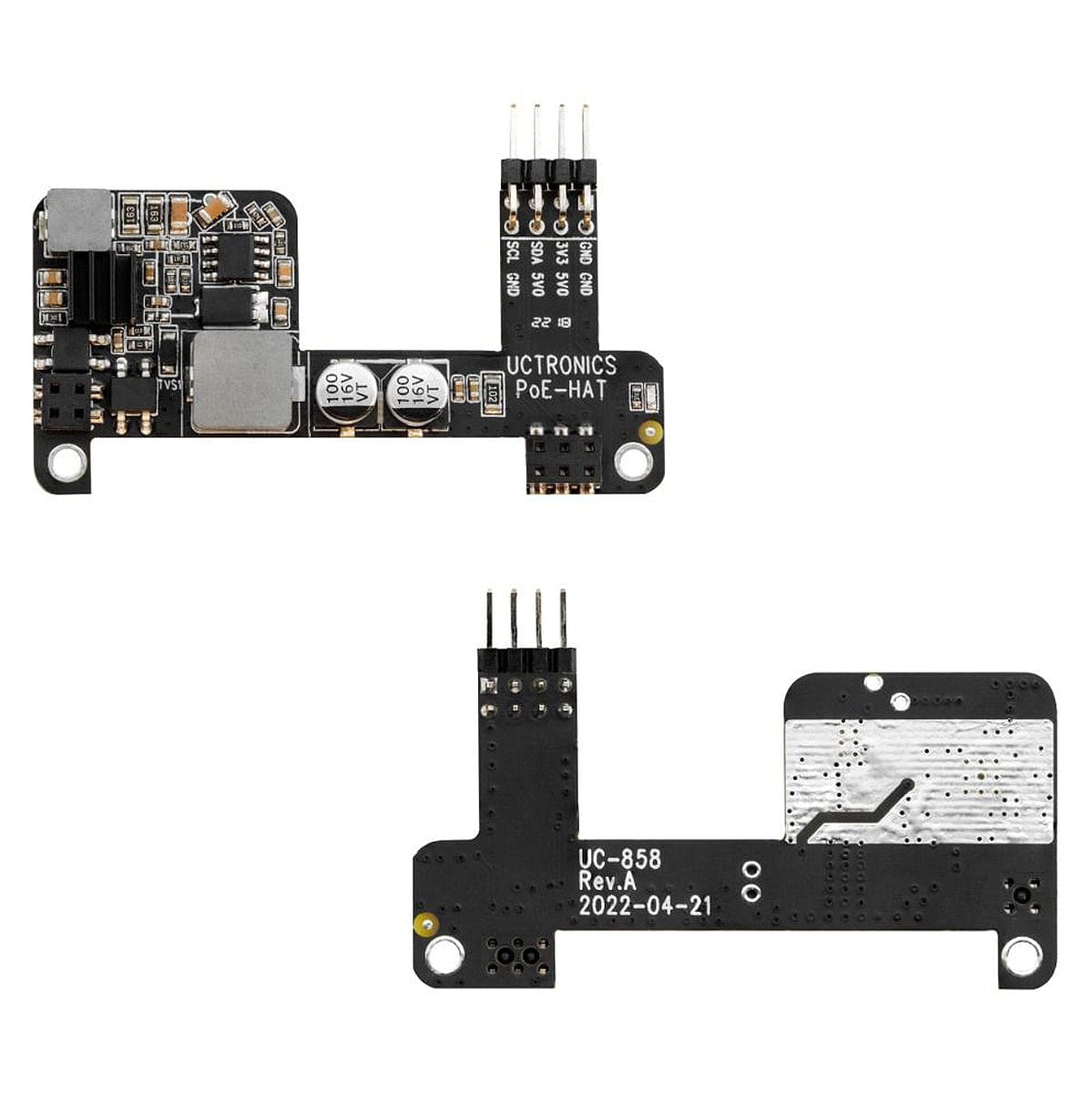 Mini Power over Ethernet (PoE) HAT for Raspberry Pi 4 - No Fan by Uctronics - The Pi Hut