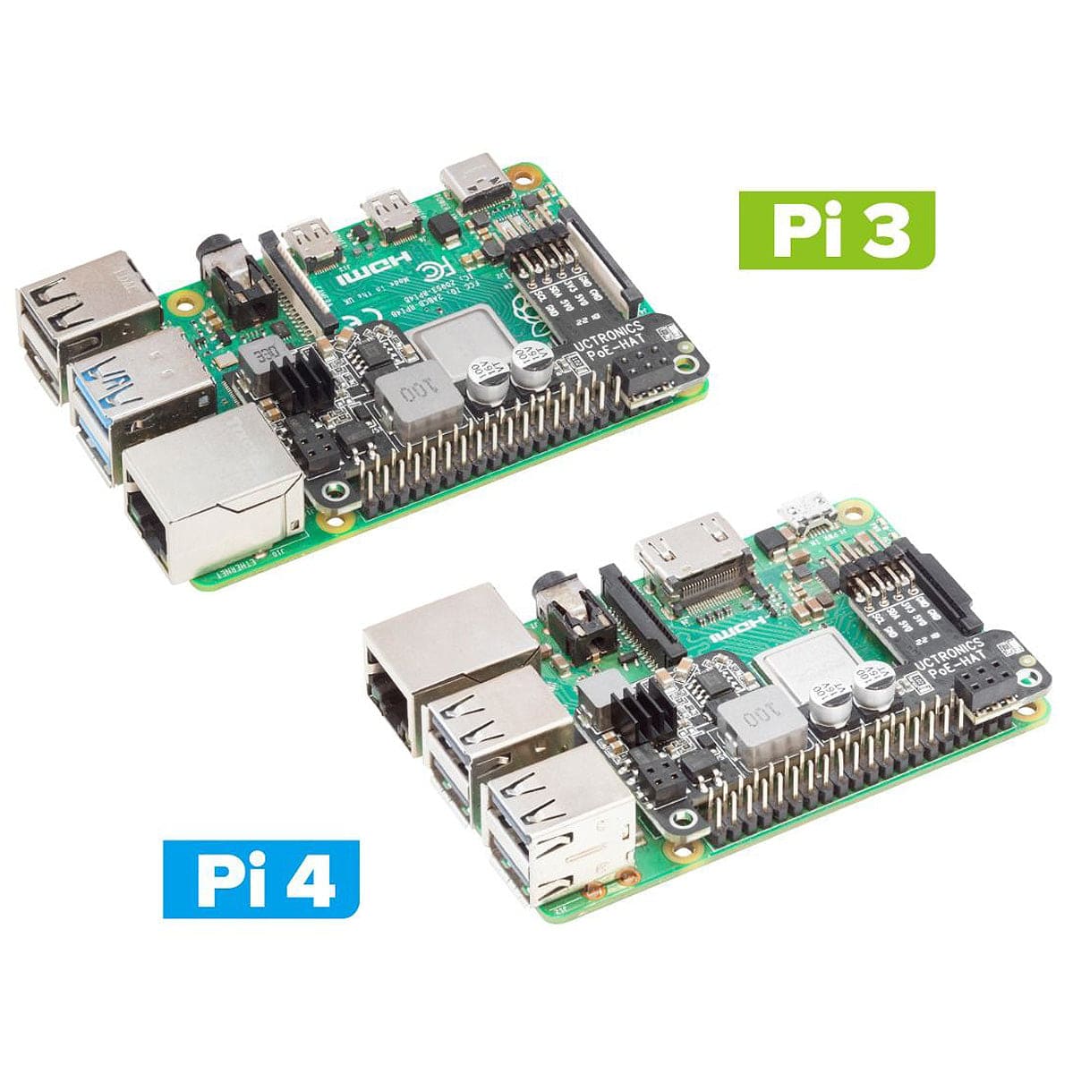 Mini Power over Ethernet (PoE) HAT for Raspberry Pi 4 - No Fan by Uctronics - The Pi Hut