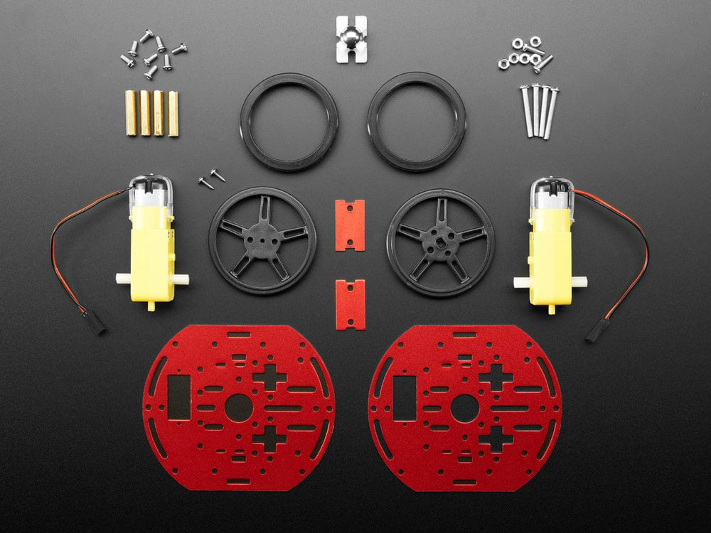 Mini Round Robot Chassis Kit - 2WD with DC Motors by Adafruit - The Pi Hut