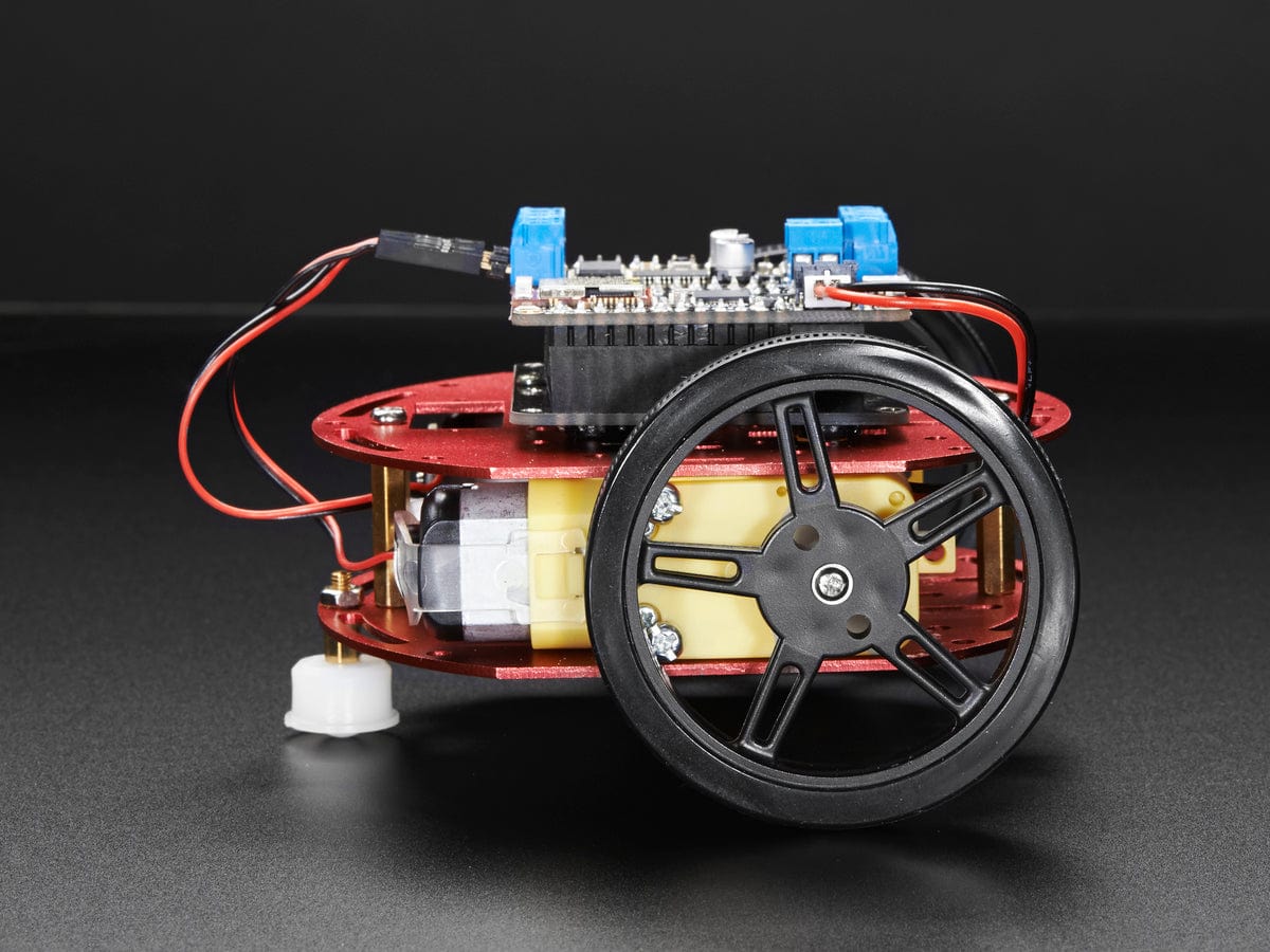 Mini Round Robot Chassis Kit - 2WD with DC Motors by Adafruit - The Pi Hut