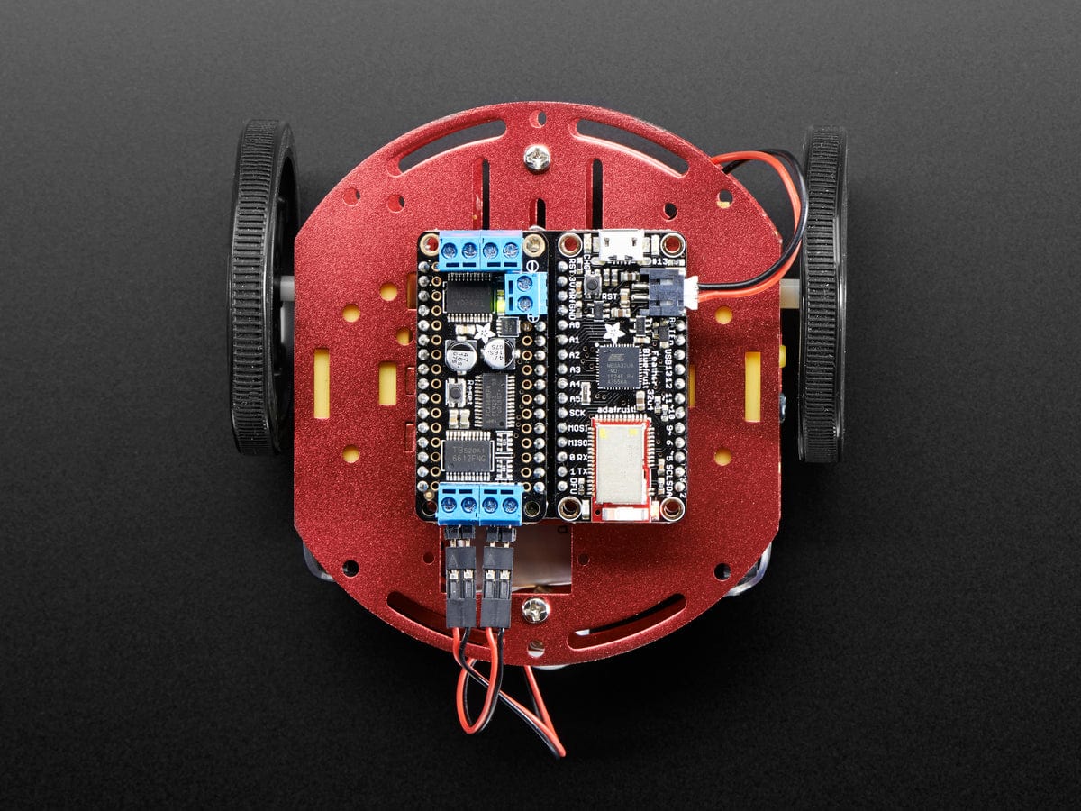 Mini Round Robot Chassis Kit - 2WD with DC Motors by Adafruit - The Pi Hut