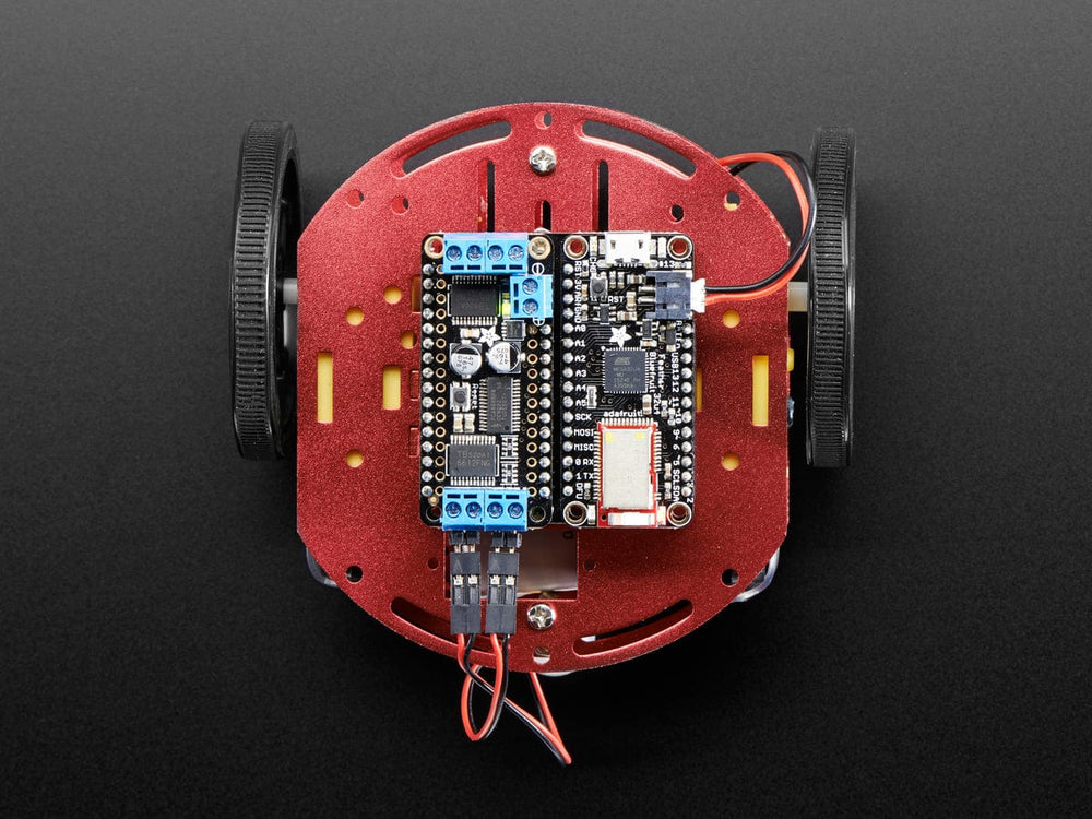Mini Round Robot Chassis Kit - 2WD with DC Motors by Adafruit - The Pi Hut