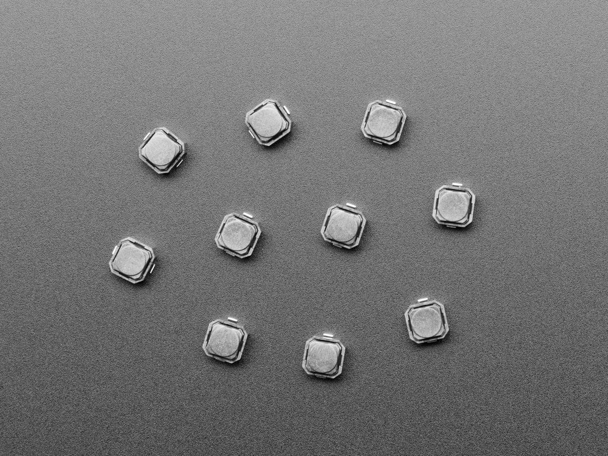 Mini Soft Touch Push-button Switches (6mm square) x 10 pack by The Pi Hut - The Pi Hut