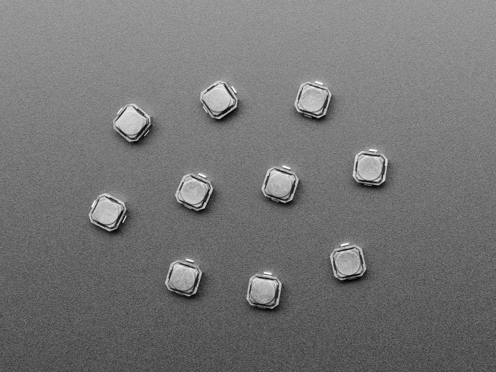 Mini Soft Touch Push-button Switches (6mm square) x 10 pack by The Pi Hut - The Pi Hut