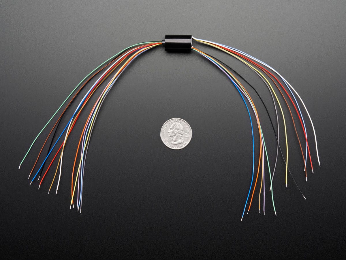 Miniature Slip Ring - 12mm diameter, 12 wires, max 240V @ 2A by The Pi Hut - The Pi Hut