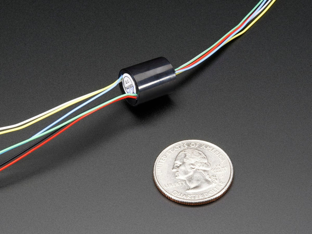Miniature Slip Ring - 12mm diameter, 6 wires, max 240V @ 2A by The Pi Hut - The Pi Hut