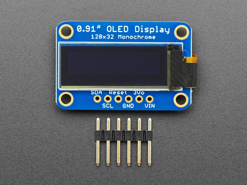 Monochrome 0.91" 128x32 I2C OLED Display - STEMMA QT / Qwiic by Adafruit - The Pi Hut