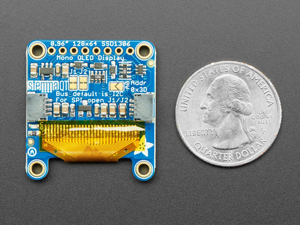 Monochrome 0.96" 128x64 OLED Graphic Display - STEMMA QT by Adafruit - The Pi Hut