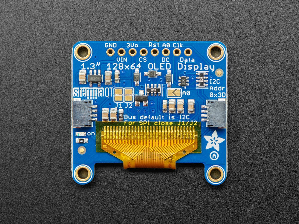 Monochrome 1.3" 128x64 OLED graphic display - STEMMA QT / Qwiic by Adafruit - The Pi Hut